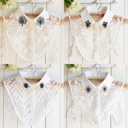 Detachable Silver Beaded Fake Collar - Frederika’s favorites 🦊