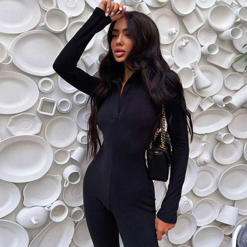 Long Sleeve V-Neck Skinny Jumpsuit - Frederika’s favorites 🦊