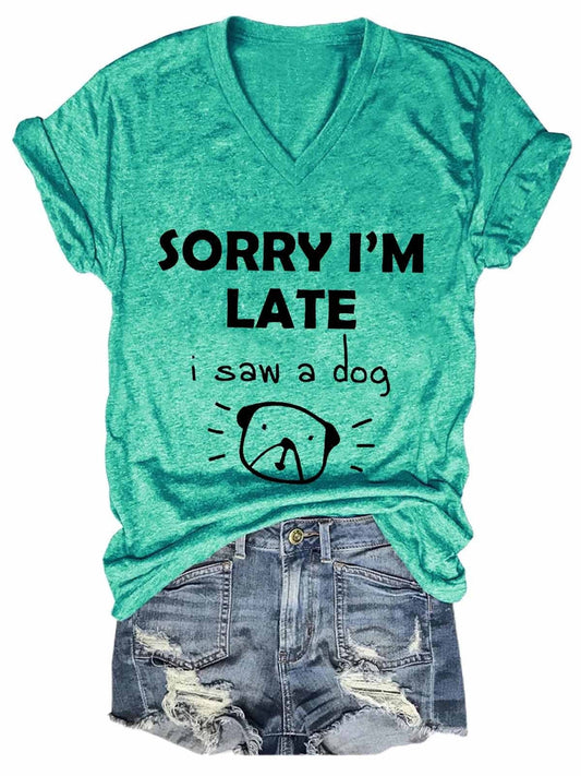 Women's Dog Statement V-Neck Tee - Frederika’s favorites 🦊