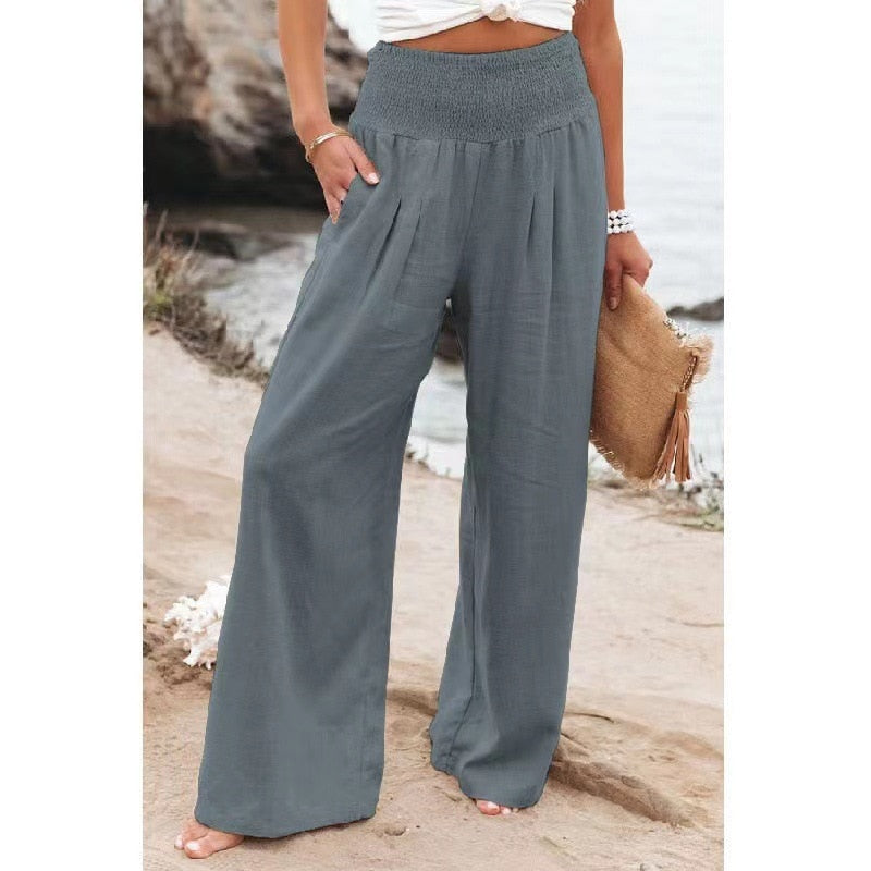 Désir Linen Trousers - Pantalona Model with Pockets and Elastane Coz - Frederika’s favorites 🦊