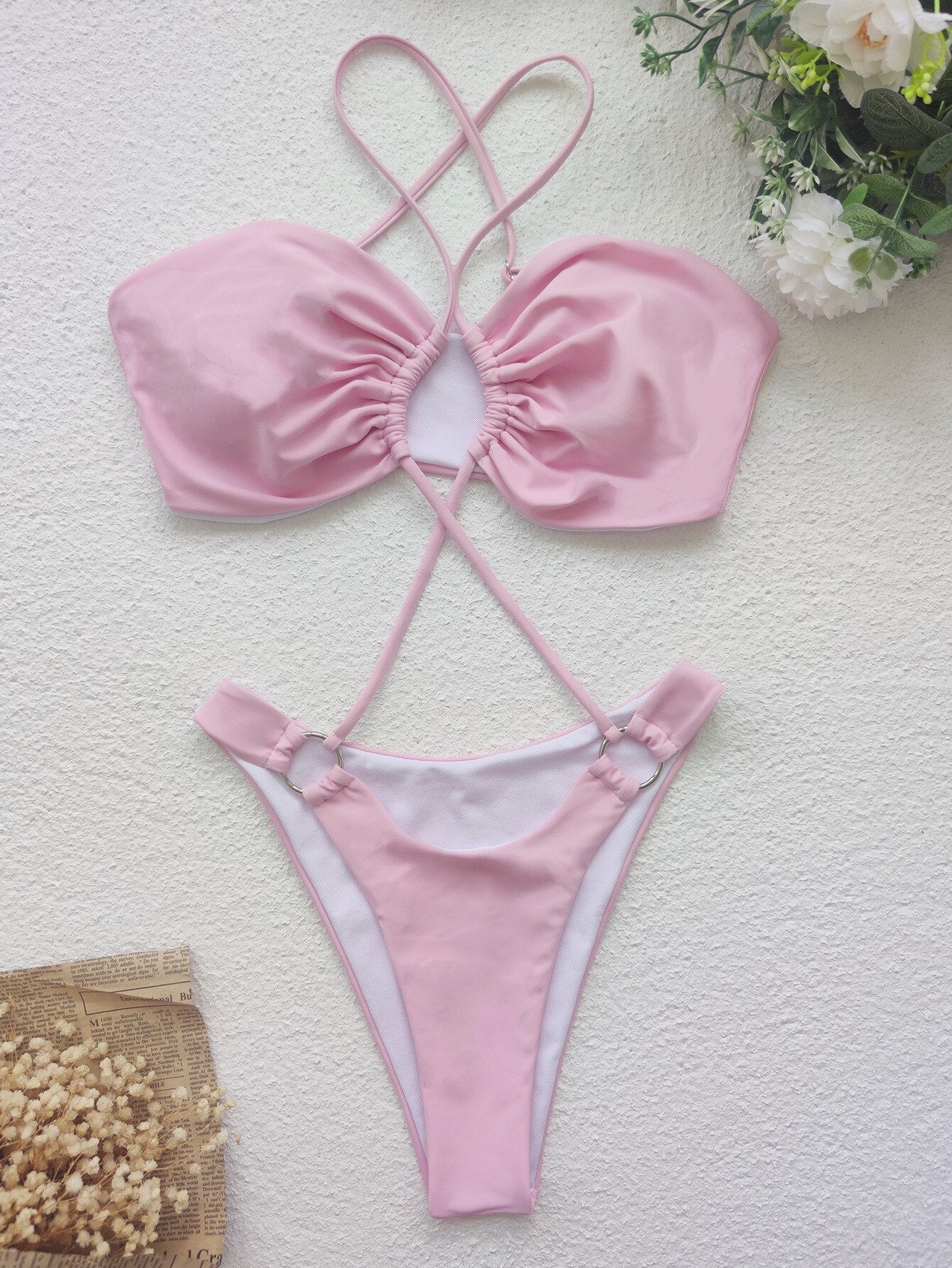 Sexy Cross Halter One Piece Swimsuit - Frederika’s favorites 🦊