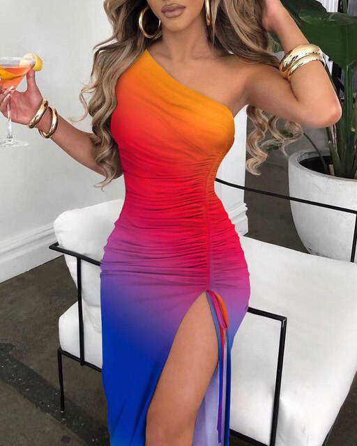 V-Neck Chain Décor High Slit Dress - Frederika’s favorites 🦊