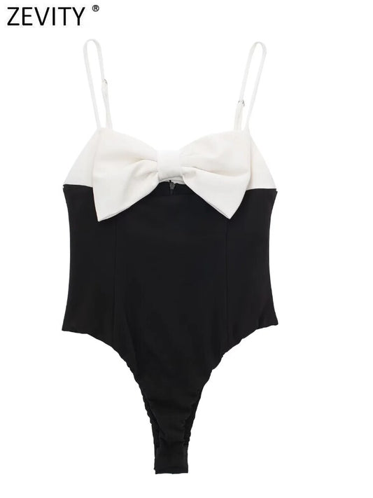 Sexy Bow Design White And Black Playsuits - Frederika’s favorites 🦊