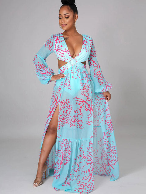 Women's Long Lantern Sleeve Dress - Frederika’s favorites 🦊