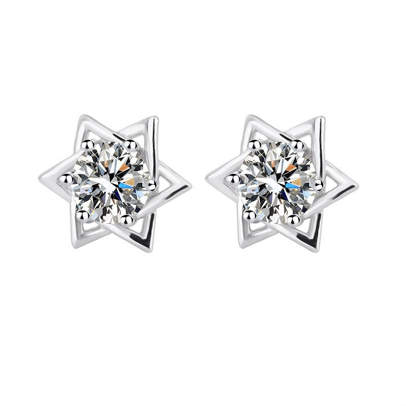 Shinny Hexagram Moissanite Stud Earrings - Frederika’s favorites 🦊