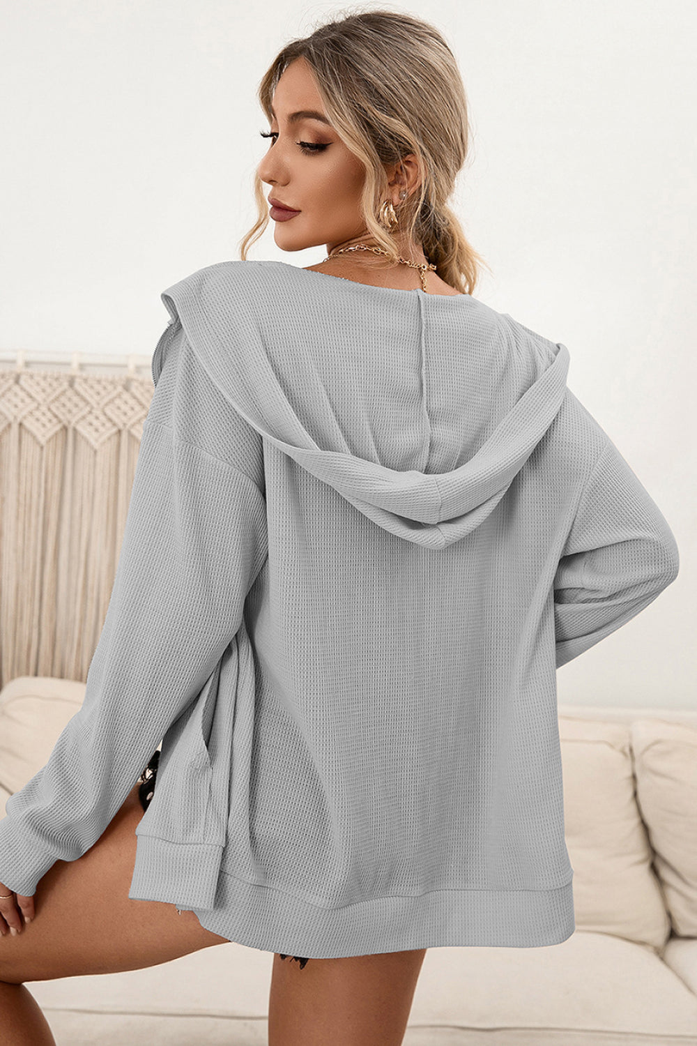 Zip Up Waffle Knit Hoodie - Frederika’s favorites 🦊