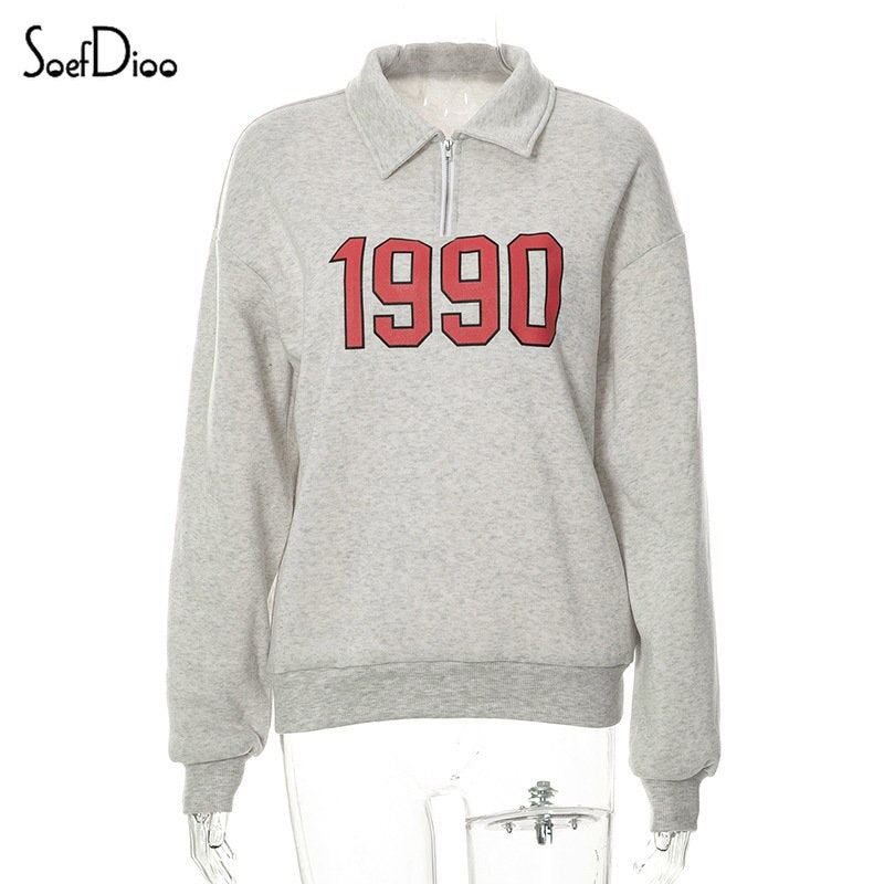 Casual Turn Down Collar Zipper Sweatshirt - Frederika’s favorites 🦊
