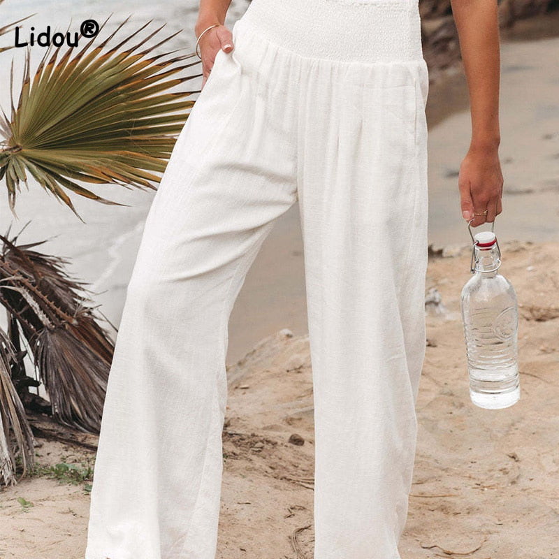 Désir Linen Trousers - Pantalona Model with Pockets and Elastane Coz - Frederika’s favorites 🦊