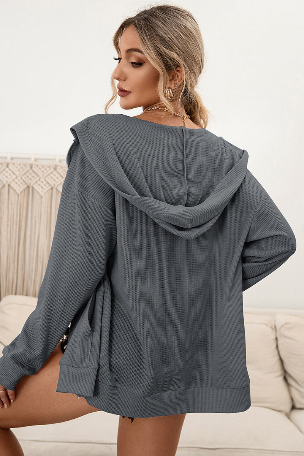 Zip Up Waffle Knit Hoodie - Frederika’s favorites 🦊