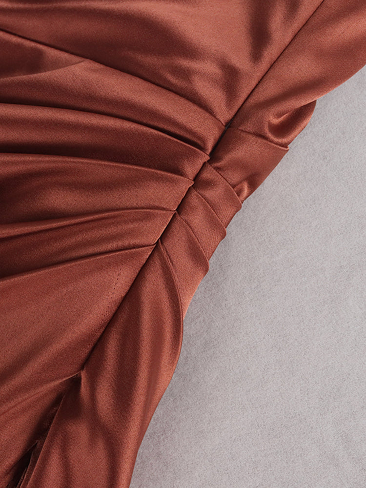 Midi Satin Dress Split Adjustable Strap - Frederika’s favorites 🦊
