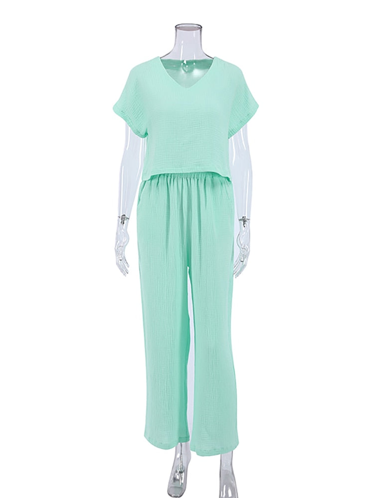 2 Piece Set Loose Pajamas for Women - Frederika’s favorites 🦊