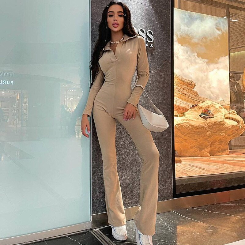 Long Sleeve V-Neck Skinny Jumpsuit - Frederika’s favorites 🦊