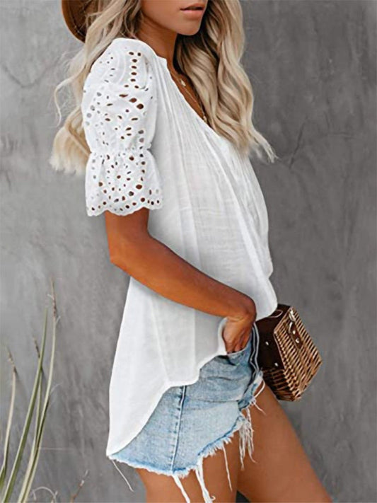 Shirt with Lace and V-neck Emily - Frederika’s favorites 🦊