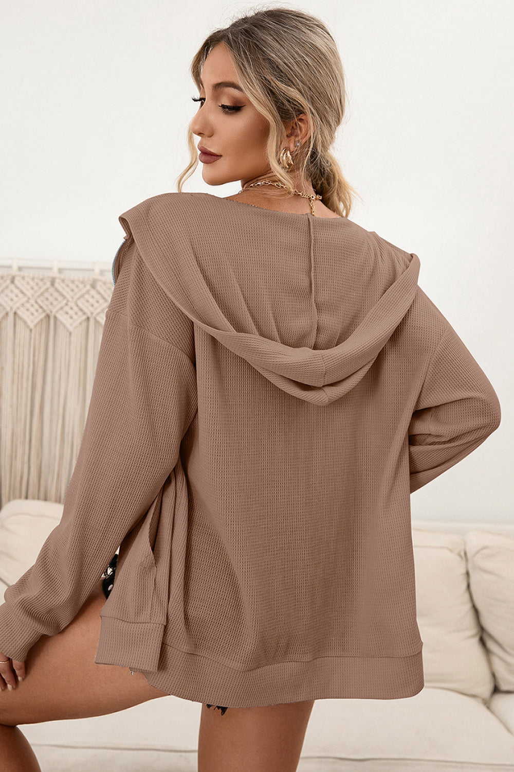 Zip Up Waffle Knit Hoodie - Frederika’s favorites 🦊