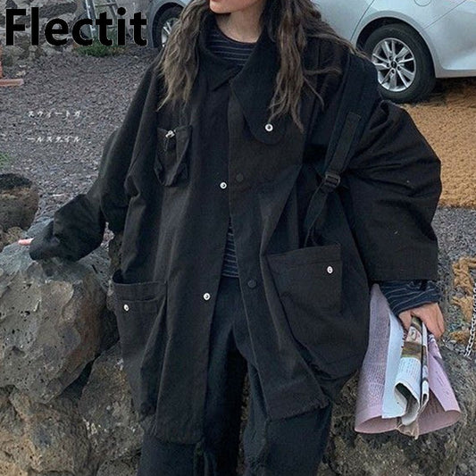 Oversized Cargo Jacket With Utility Pocket - Frederika’s favorites 🦊