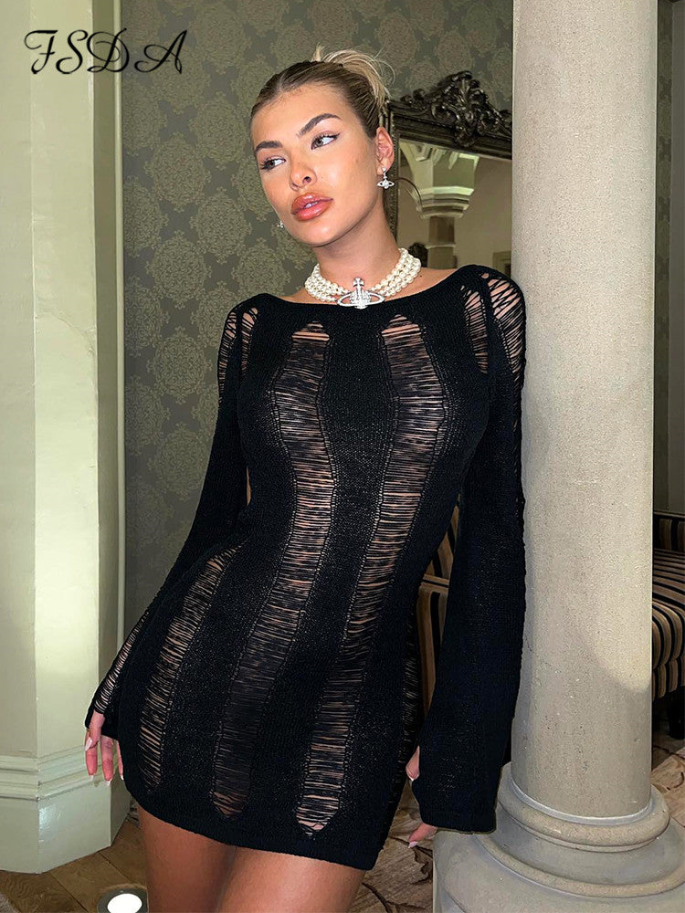 Women Long Sleeve Backless Dress - Frederika’s favorites 🦊