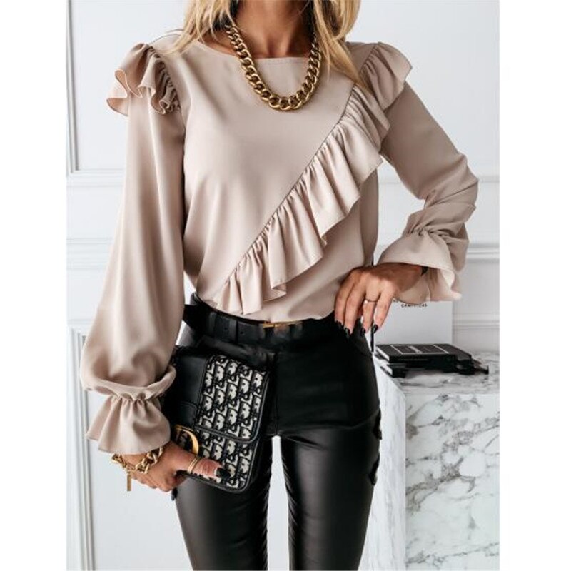 Lady Office Work Ruffles O-Neck Blouse - Frederika’s favorites 🦊