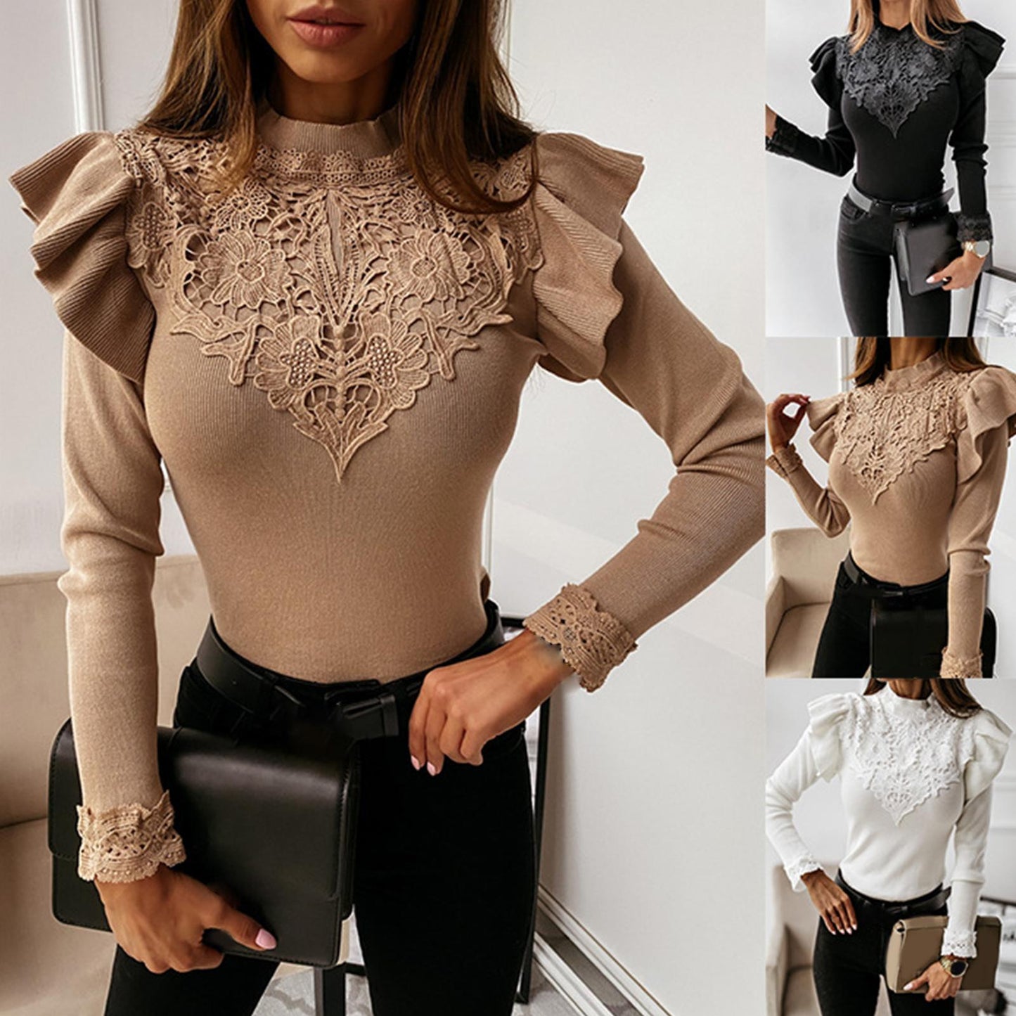 Long Sleeve Ruffle Lace Blouse - Frederika’s favorites 🦊